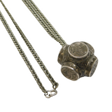 Victorian Sterling Silver Celtic Knot Style Slider Pendant Necklace Antique