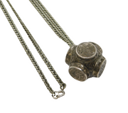 Victorian Sterling Silver Celtic Knot Style Slider Pendant Necklace Antique