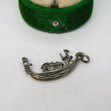 Sterling Silver Venetian Gondola Charm Pendant Vintage c1970