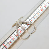 Sterling Silver Paste Set Criss Cross Dress Ring Vintage c1970 Size V