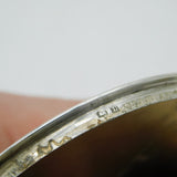 Sterling Silver & Green Guilloche Enamel Mirror Compact Antique 1935 Birmingham