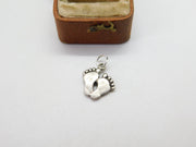 Sterling Silver Footprints Charm Pendant Vintage c1970