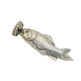 19th Century Silver Plated Fish Form Wax Seal Stamp Holder Antique c1880s