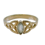 Sterling Silver Blue Topaz Celtic Style Dress Ring Vintage c1970 Size L 1/2