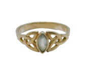Sterling Silver Blue Topaz Celtic Style Dress Ring Vintage c1970 Size L 1/2