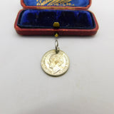 Sterling Silver Dutch Queen Wilhelmina 25 Cents Coin Charm Pendant Antique 1941