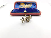 Sterling Silver Cycle Rickshaw Charm Pendant Vintage c1970