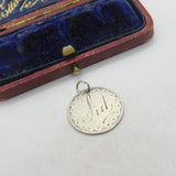 Edwardian Sterling Silver 'Sid' Christening Name Token Sixpence Coin Charm c1905