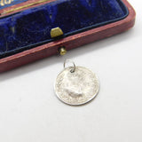Sterling Silver King George V Threepence Coin Charm Pendant Antique 1920 Deco