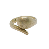 Sterling Silver Stylised Snake Serpent Wrap Around Ring Modern c1990 Size P 1/2