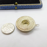 Sterling Silver Straw Hat Charm Pendant Vintage c1970
