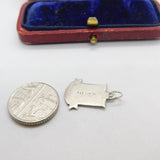Sterling Silver and Coloured Enamel Travel Shield 'Hawes' Charm Vintage c1970