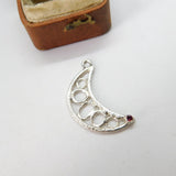 Sterling Silver Crescent Moon Charm Pendant Vintage c1970