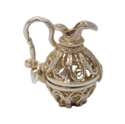 Sterling Silver Wine Jug Charm Pendant Vintage c1970