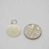 Sterling Silver Round St Christopher Travel Charm Pendant Vintage c1970