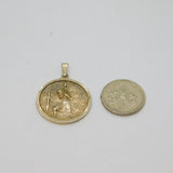 Sterling Silver Raised Edge St Christopher Travel Charm Pendant Vintage c1970s