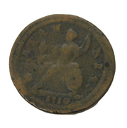 George II Copper Young Head Halfpenny Coin Antique 1729 Worn Condition