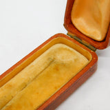 Edwardian Brown Tooled Leather Fitted Stick Pin Jewellery Box Antique