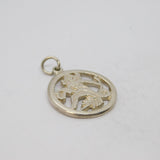 Sterling Silver Virgo Horoscope Symbol Charm Pendant Vintage c1970