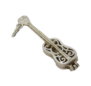 Sterling Silver Opening Guitar Charm Pendant Vintage c1970s