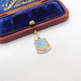 Sterling Silver and Enamel Blackpool Travel Shield Charm Pendant Vintage c1970