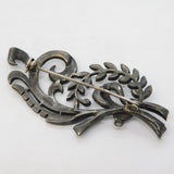 Art Deco Sterling Silver Marcasite Set Floral Spray Brooch Antique c1920s