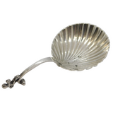 Victorian Sterling Silver Cherub & Shell Bowl Tea Caddy Spoon Antique London