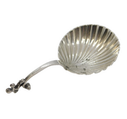 Victorian Sterling Silver Cherub & Shell Bowl Tea Caddy Spoon Antique London