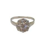 Sterling Silver 9 Spinel Cluster Dress Ring Modern c1990 Size K