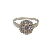 Sterling Silver 9 Spinel Cluster Dress Ring Modern c1990 Size K