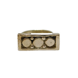 Sterling Silver Three Framed Circles Studio Band Ring Vintage c1970 Size O