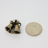 Sterling Silver Pair Of Bells Wedding Charm Pendant Vintage c1970