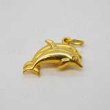 9ct Yellow Gold Pair of Dolphin Charm or Pendant Vintage c1970