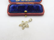 Sterling Silver and Diamond Paste Flower Charm Pendant Vintage c1970