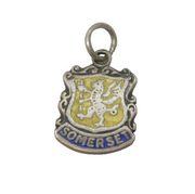 Sterling Silver Enamel Somerset Charm Pendant Vintage c1970