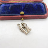 Sterling Silver Wedding Couple Charm Pendant Vintage c1970