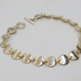 Sterling Silver Multi-Disc Circles Panel Form T-Bar Bracelet Contemporary c2000
