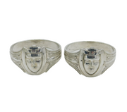 Victorian Pair of Silver Plated Knights Templar Napkin Rings Antique c1890s