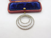 Sterling Silver Modernist Diamond Paste Circle Charm Pendant Vintage c1970