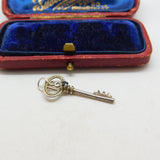 Sterling Silver Lucky 18th Birthday Key Charm Pendant Vintage c1970