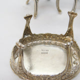Sterling Silver Miniature Dolls House Dining Table & Chairs Vintage 1978