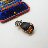 Sterling Silver Brown Quartz Pendant Vintage c1970