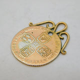 George II Sterling Silver Gilt Mounted Shilling Coin Fob Pendant Antique 1757