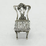 Sterling Silver Flower & Cherub Pattern Dining Room Chair Ornament Vintage