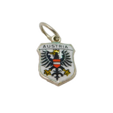 Sterling Silver 'Austria' Enamel Shield Travel Souvenir Charm Vintage c1970s