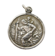 Sterling Silver St Christopher Charm Pendant Vintage c1970s