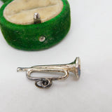 Sterling Silver Trumpet Charm Pendant Vintage c1970