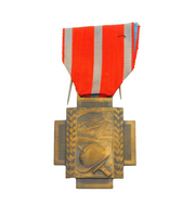 Belgium WW1 Period Croix de Feu Fire Cross Service Medal Antique 1914-1918
