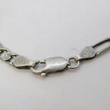 Sterling Silver Chunky Figaro Link Chain Necklace Vintage c1970