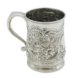 George III Sterling Silver Floral Pattern Christening Mug Antique 1766 London
